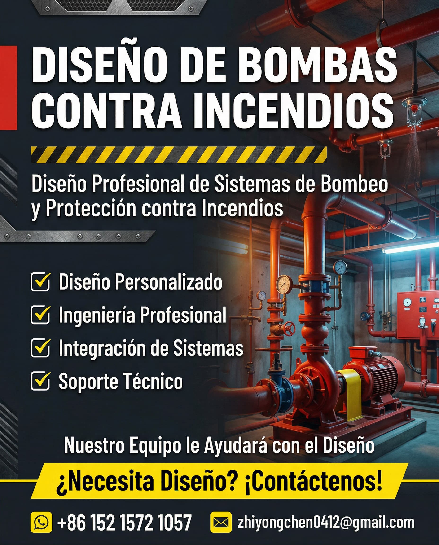 Si necesita una bomba contra incendios o no sabe cómo elegir una, puede ponerse en contacto con nosotros y le ayudaremos a diseñar una.